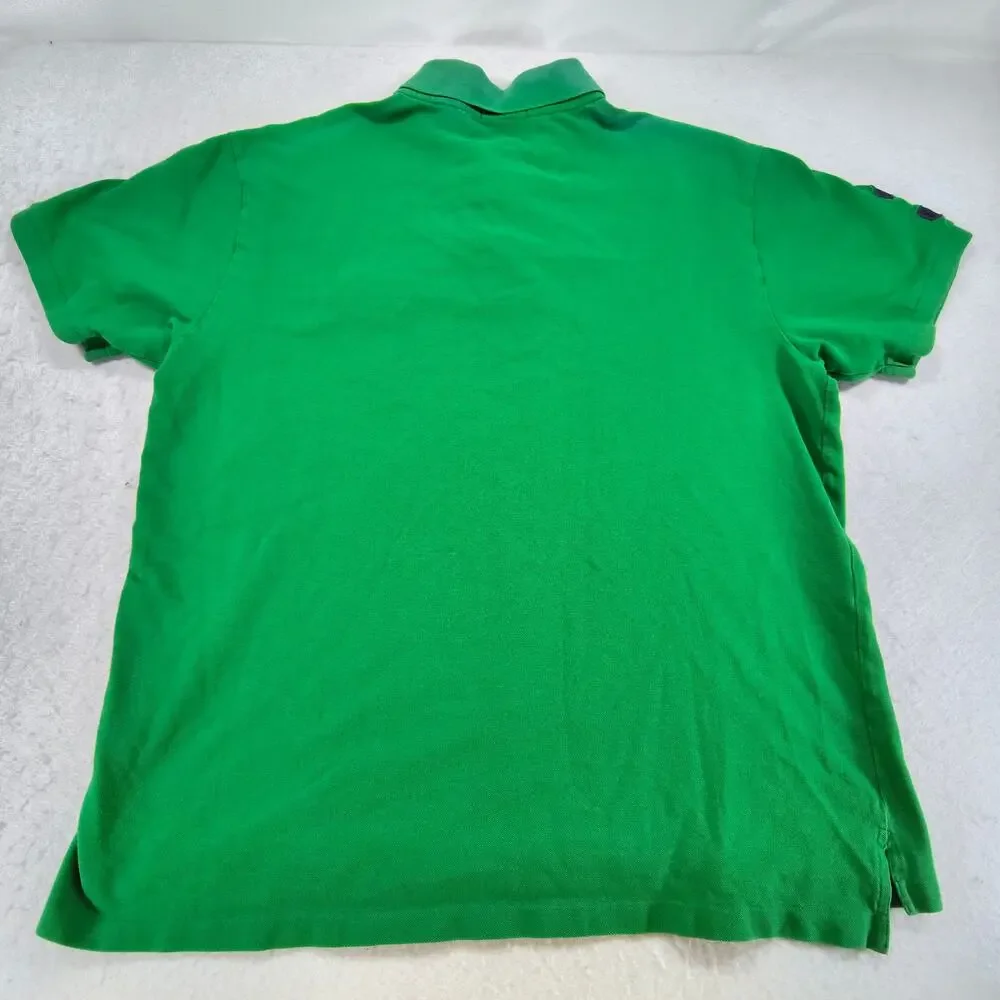 Polo Ralph Lauren Triple Pony Collared Polo Shirt Mens Size Extra Large XL Green
